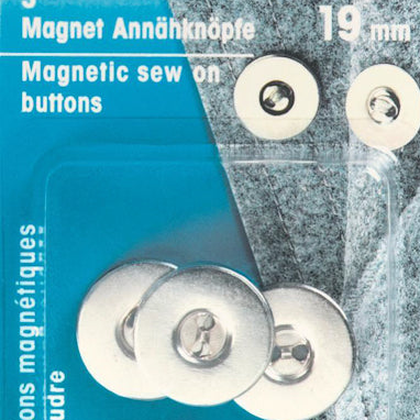 Prym magnetknapp sew-on 19 mm sølv - HILING BRODERI