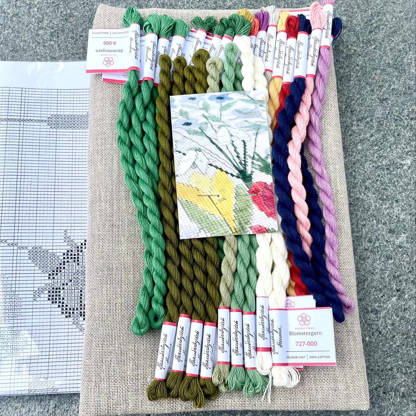 Grøftekant pute broderikit