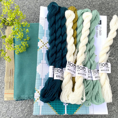 Blå sirkler broderikit
