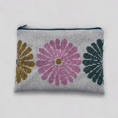 Tokyo clutch med japansk inspirert blomstermønster i rosa, grønt og oker