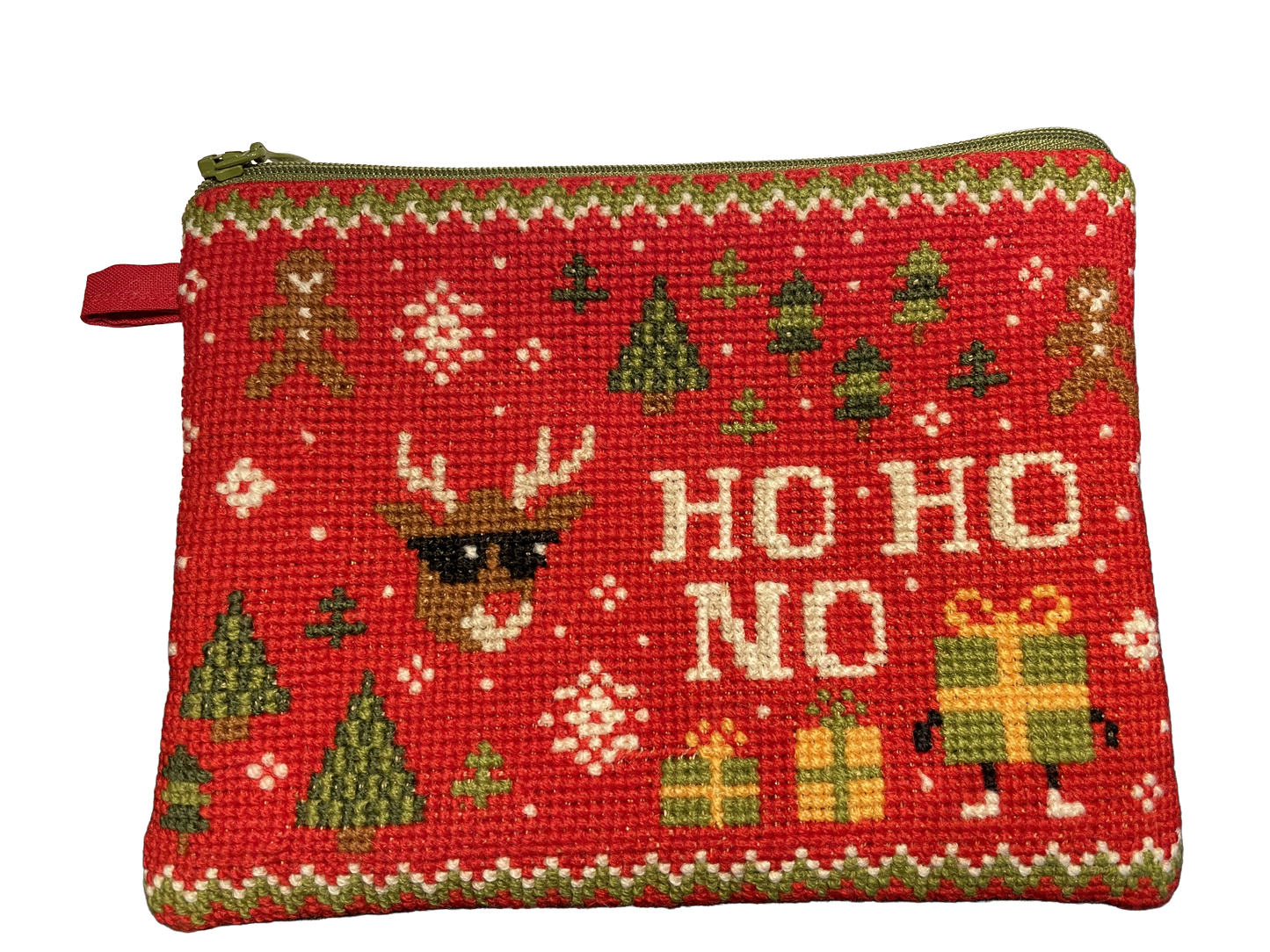 Ugly juleclutch - Ho Ho No - Broderikit til clutch i korssting