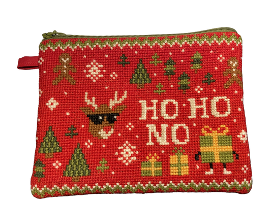 Ugly juleclutch - Ho Ho No - Broderikit til clutch i korssting