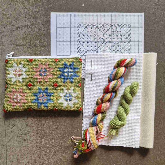 Sommarbroderi Lime pung